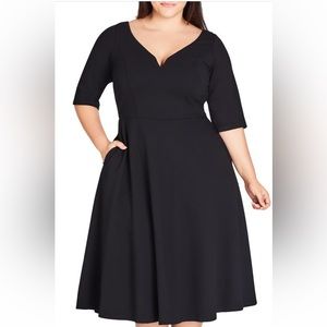 EUC City Chic Cute Girl Dress in Black Size 20